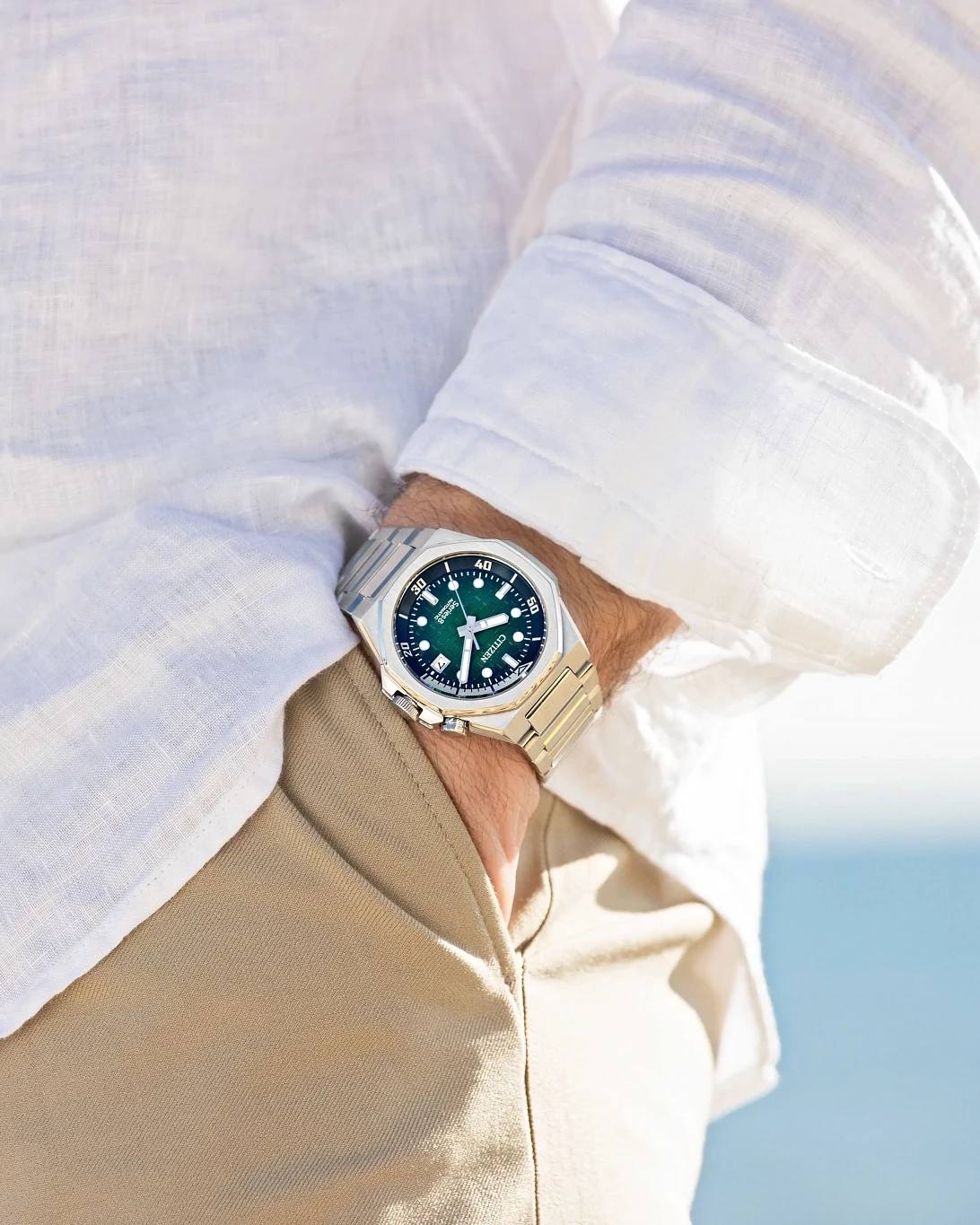 Series8 890 Green Dial Stainless Steel Bracelet NB6060-58X | CITIZEN